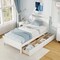 Wooden Twin Bed Frame with Storage Drawers Chic Headboard and Footboard